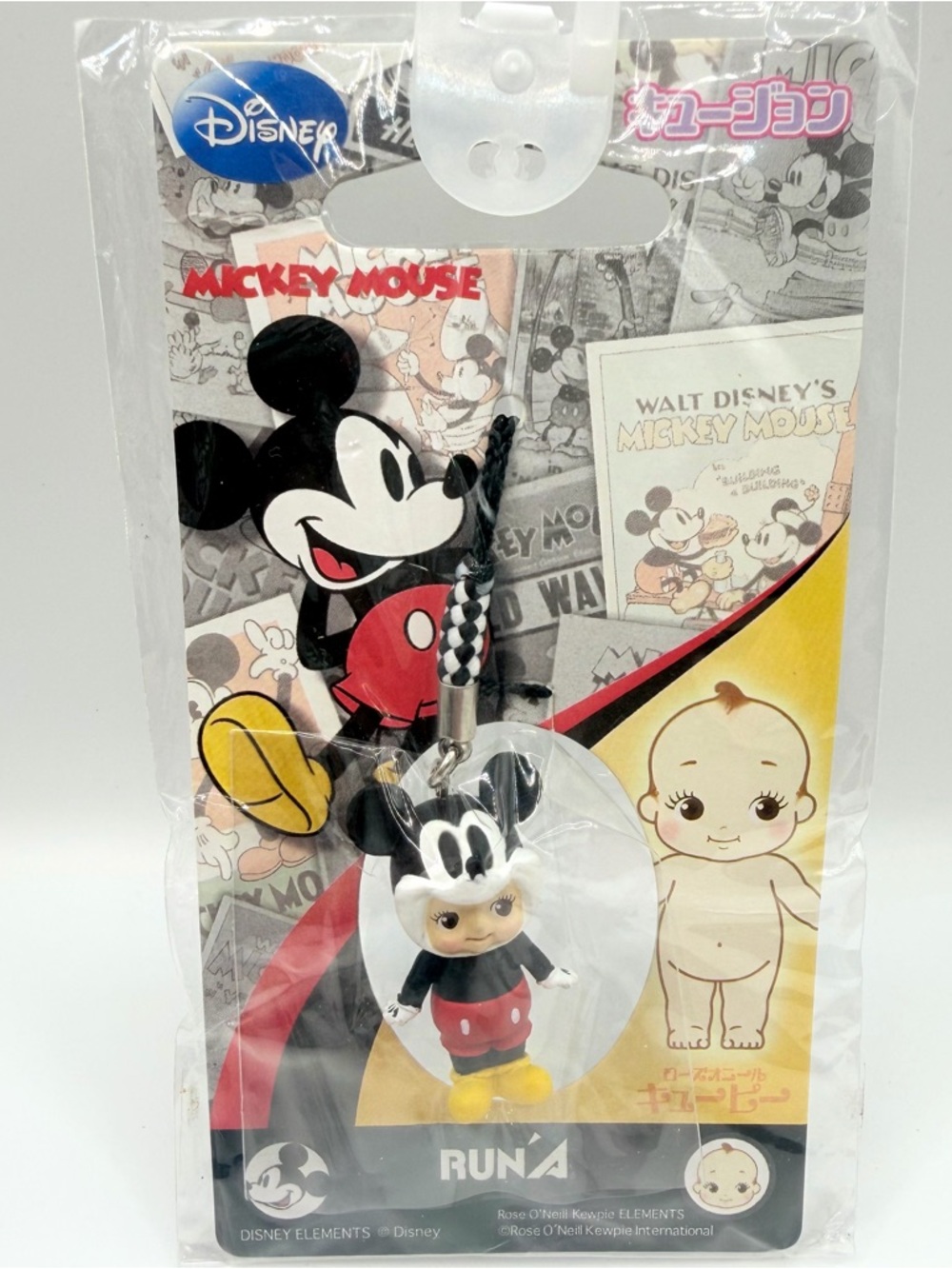 Kewpie x Mickey Mouse Strap Keychain charm Disney Japan Kewjyon collection